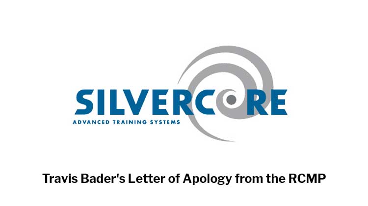 RCMP Apology Letter to Travis Bader and Silvercore Training Systems