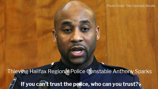 Thieving Halifax Police Constable Anthony George Sparks Sentenced to a Slap on the Wrist