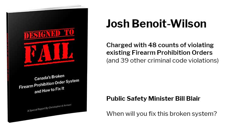 Josh Benoit-Wilson: 48 Counts of Violating Firearm Prohibition Order
