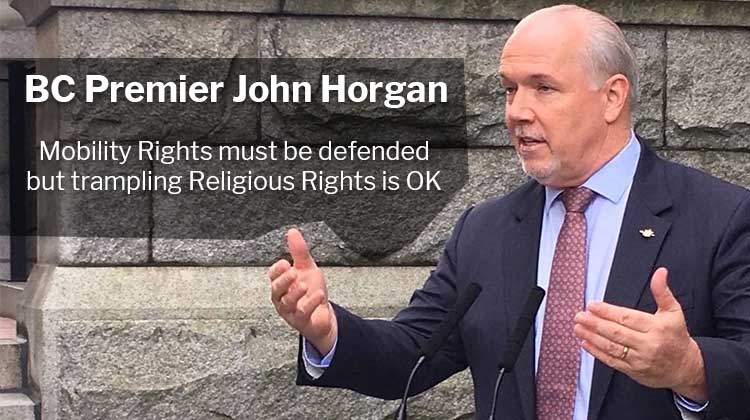 BC Premier Horgan Obeys One Section of Charter While Happily Violating Another